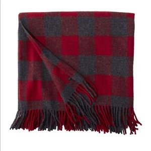 L.L.Bean Wool Plaid Throw Blanket